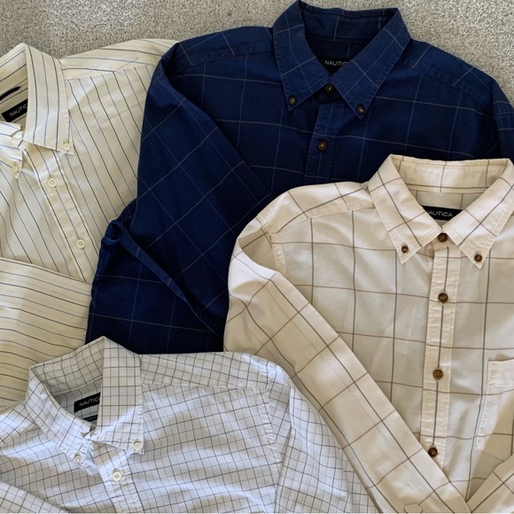 Nautical dress shirts size medium.  Bundle of four shirts. - Picture 1 of 15